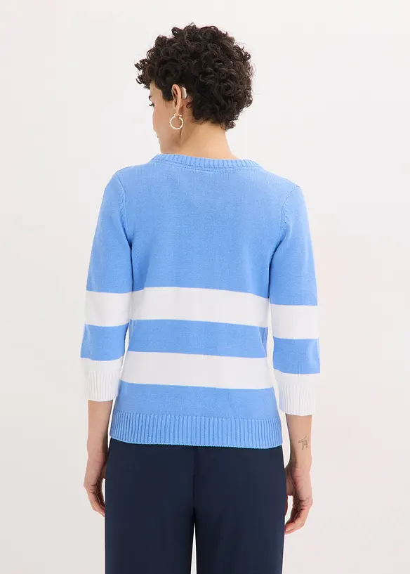 Gilet ray&eacute; en maille de coton, bonprix