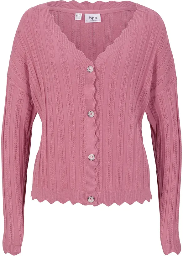 Gilet court en maille ajour&eacute;e, bonprix