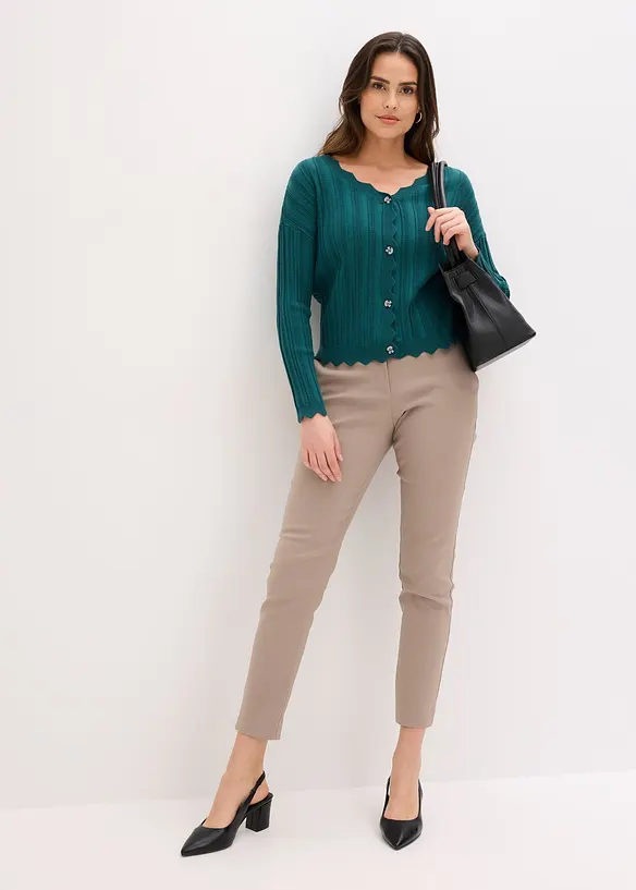 Gilet court en maille ajour&eacute;e, bonprix