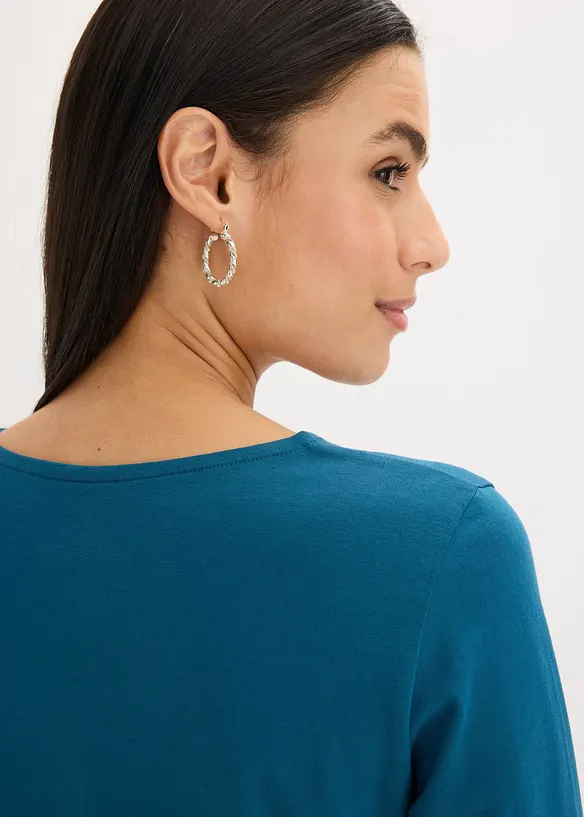 T-shirt manches longues d&eacute;tails &oelig;illets, bonprix