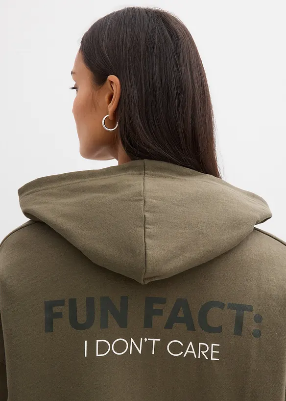 Sweat &agrave; capuche oversize 100% coton, bonprix