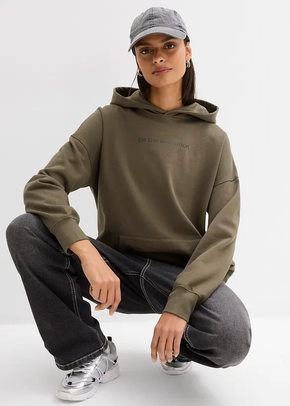 Sweat &agrave; capuche oversize 100% coton, bonprix