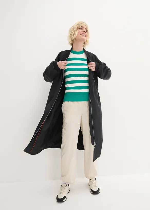 Manteau l&eacute;ger avec col en bord-c&ocirc;tes, bonprix
