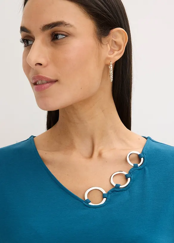 T-shirt manches longues d&eacute;tails &oelig;illets, bonprix