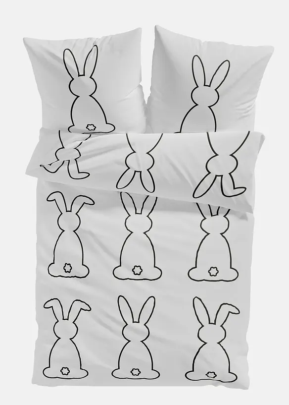 Parure de lit en coton m&eacute;lang&eacute;, bonprix