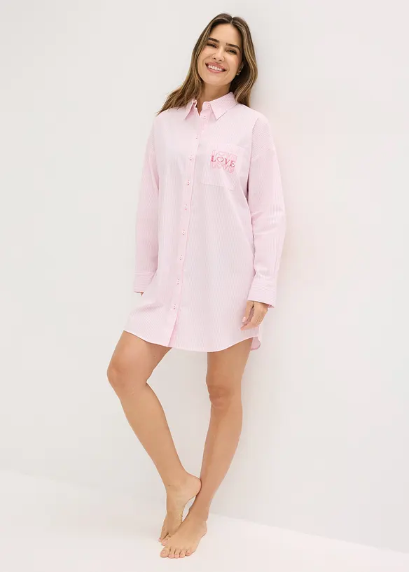 Chemise de nuit oversize tiss&eacute;e 100% coton, bonprix