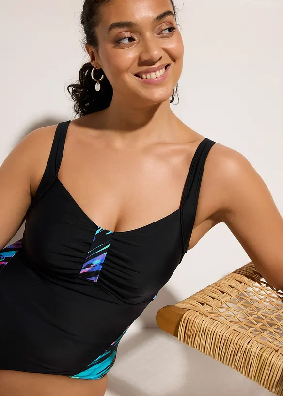 Maillot sculptantavec empi&egrave;cement imprim&eacute;s, maintien mod&eacute;r&eacute;, bonprix