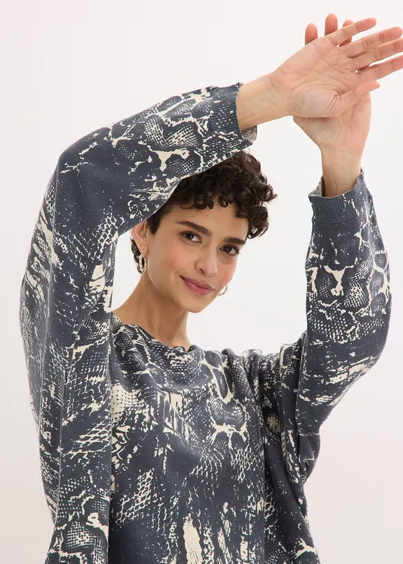 Pull manches chauve-souris &agrave; imprim&eacute; python, bonprix