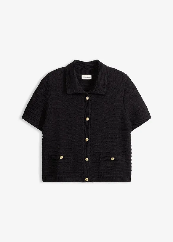 Gilet en maille &agrave; boutons d&eacute;coratifs, bonprix