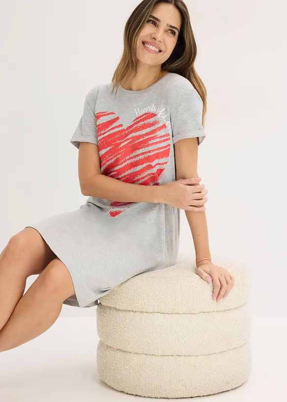 Lot de 2 chemises de nuit 100% coton, bonprix