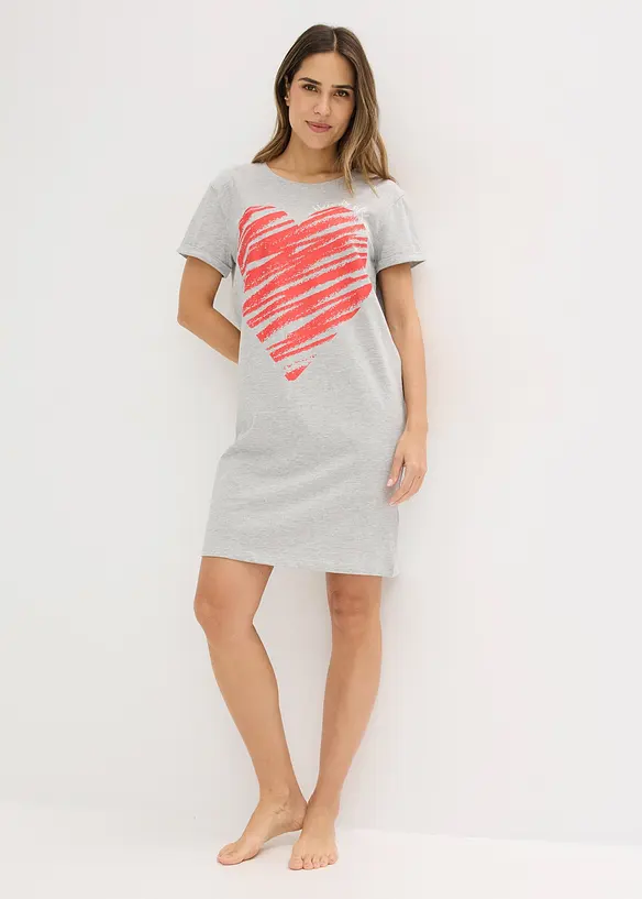 Lot de 2 chemises de nuit 100% coton, bonprix