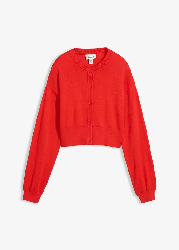 Gilet court en maille coton et soie, bonprix