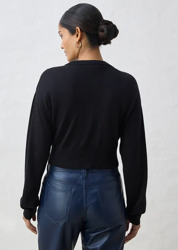 Gilet en maille coton et soie, bonprix