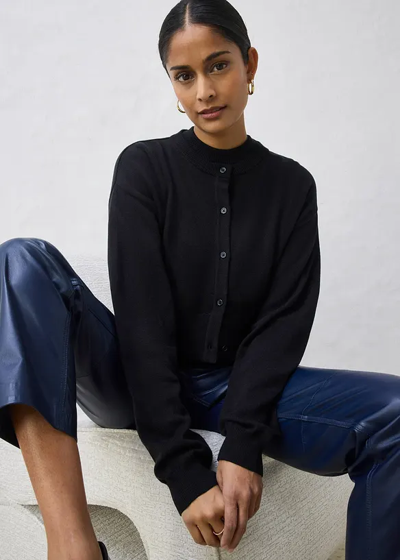 Gilet en maille coton et soie, bonprix