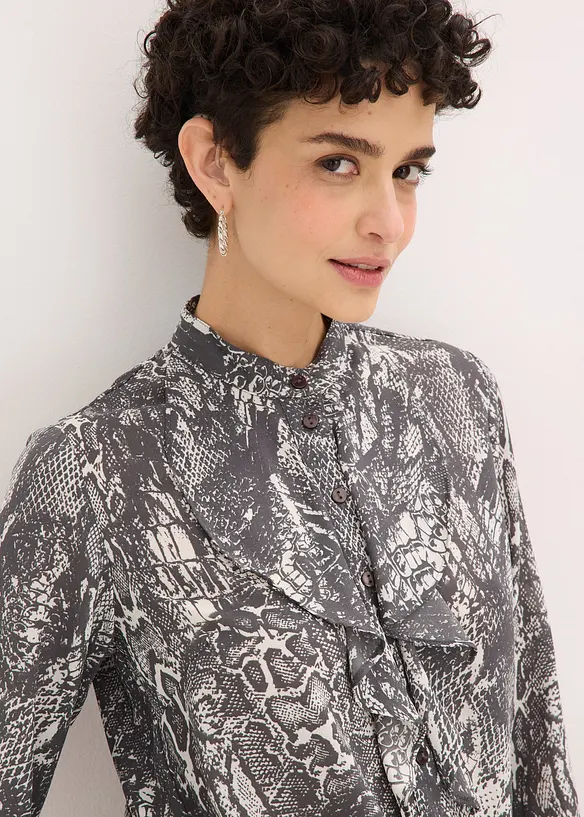 Chemisier en mousseline &agrave; volants, bonprix