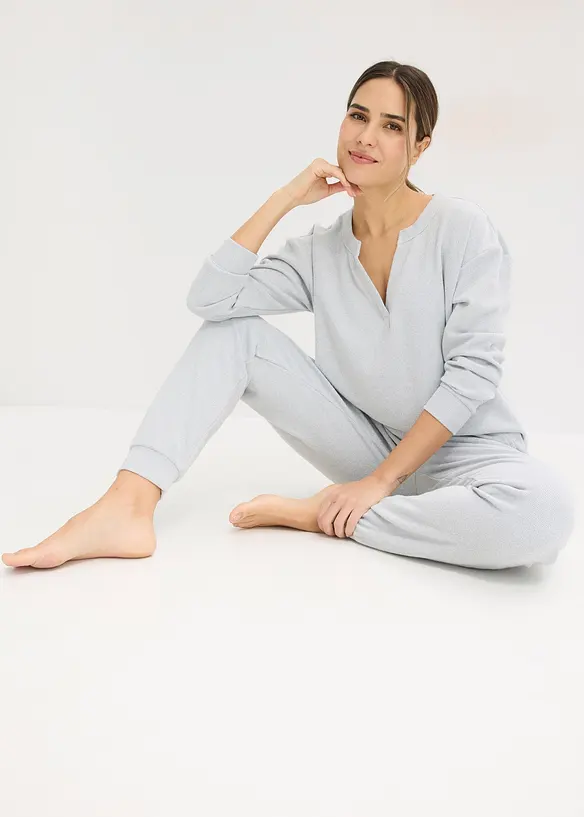 Ensemble d&rsquo;int&eacute;rieur doux en jersey gaufr&eacute;, bonprix