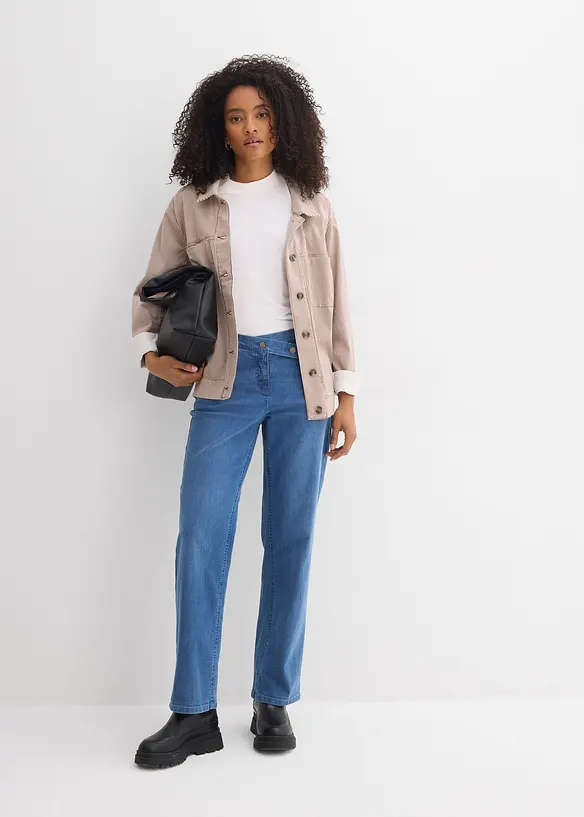 Jean loose taille mi-haute, coupe droite, bonprix