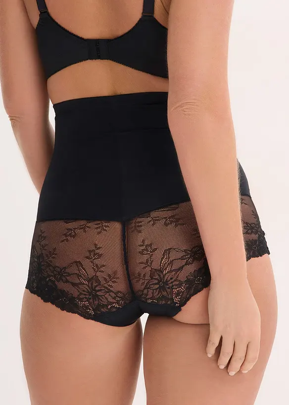Culotte sculptante taille haute avec dentelle, maintien mod&eacute;r&eacute;, bonprix