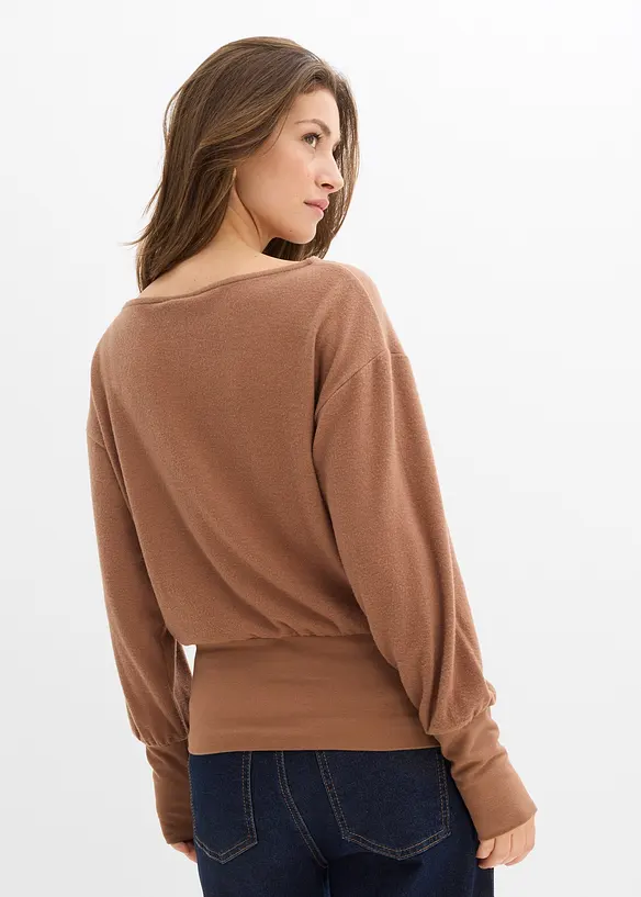 T-shirt manches longues doux avec viscose, bonprix