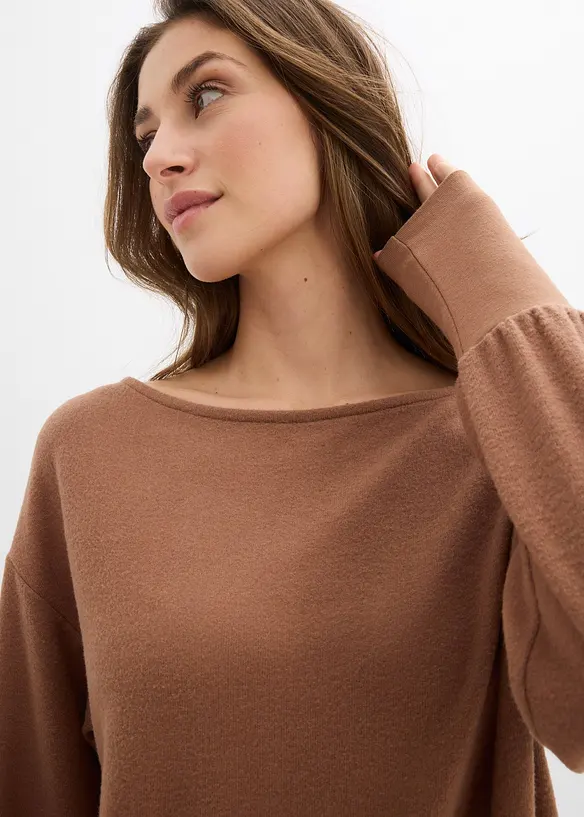 T-shirt manches longues doux avec viscose, bonprix