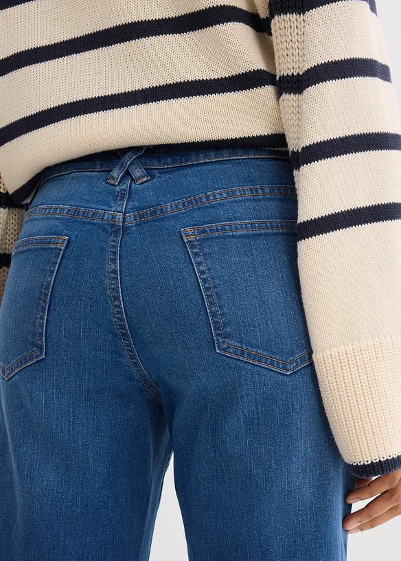 Jean droit, taille mi-haute, cropped, bonprix