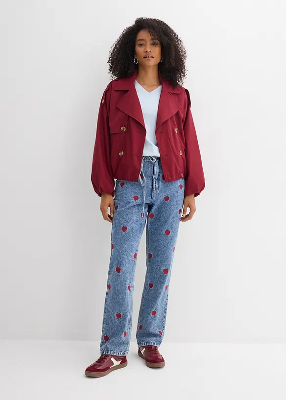 Jean droit et loose, taille haute, bonprix