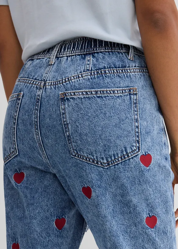 Jean droit et loose, taille haute, bonprix