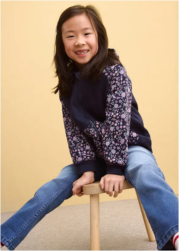 Sweat zipp&eacute; &agrave; capuche 100% coton, bonprix