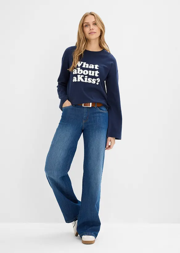 T-shirt manches longues en coton &eacute;pais, bonprix