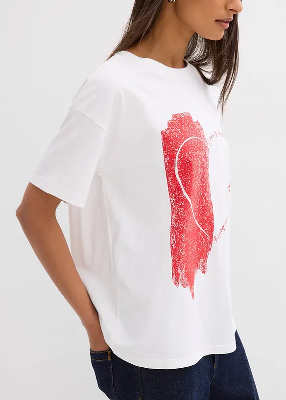 T-shirt oversize en coton extensible, bonprix