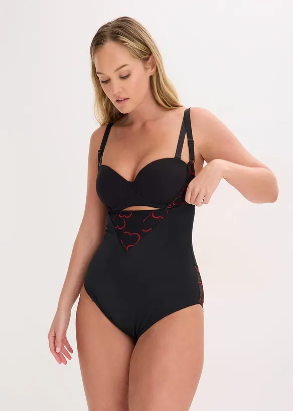 Body sculptant avec dentelle, maintien l&eacute;ger, bonprix