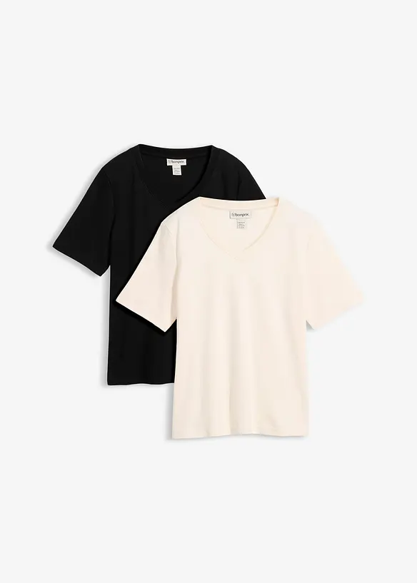 Lot de 2&nbsp;T-shirts en jersey &eacute;pais 100% coton, bonprix