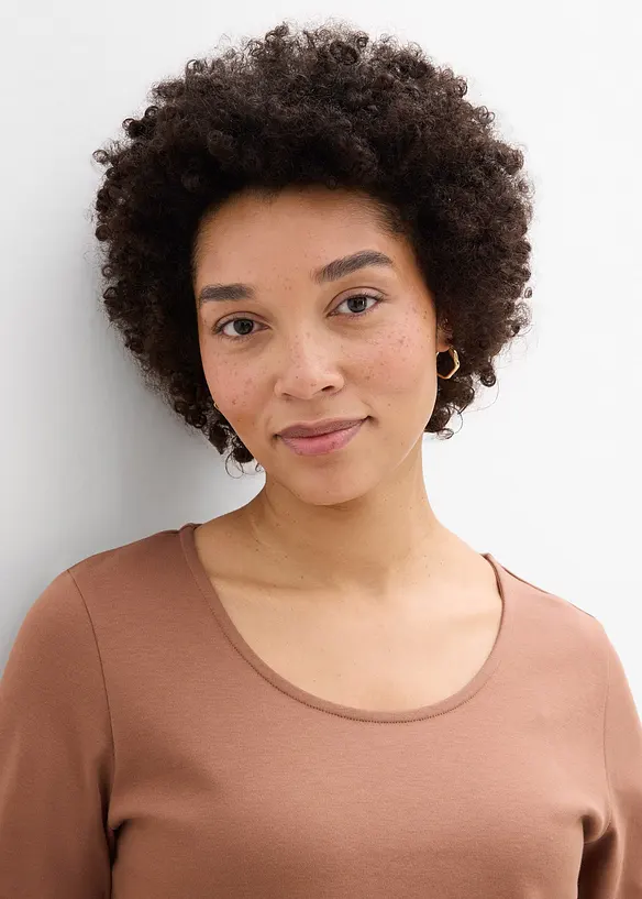 T-shirt manches 3/4 en jersey &eacute;pais 100% coton, bonprix