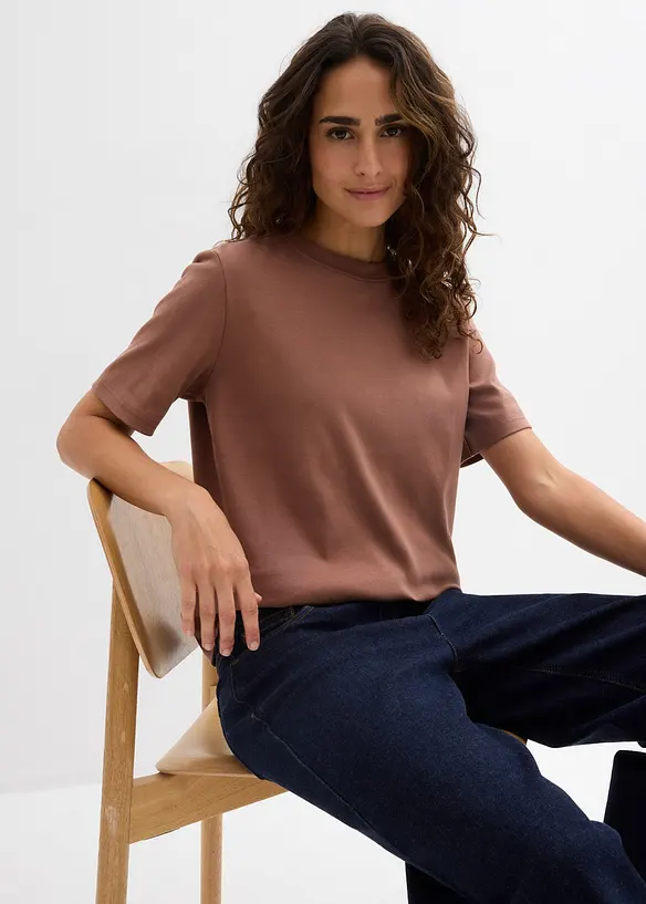 Lot de 2 T-shirts &eacute;pais en jersey 100% coton, bonprix