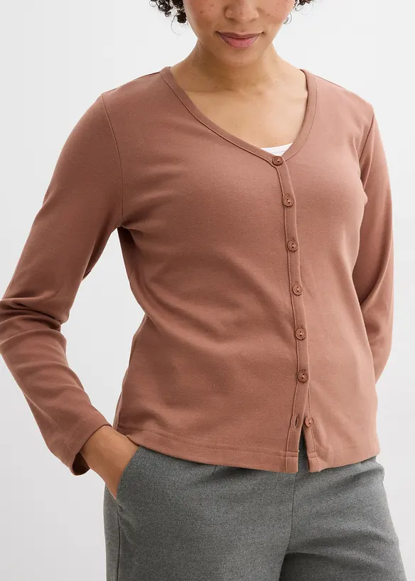 Gilet en jersey &eacute;pais 100% coton, bonprix