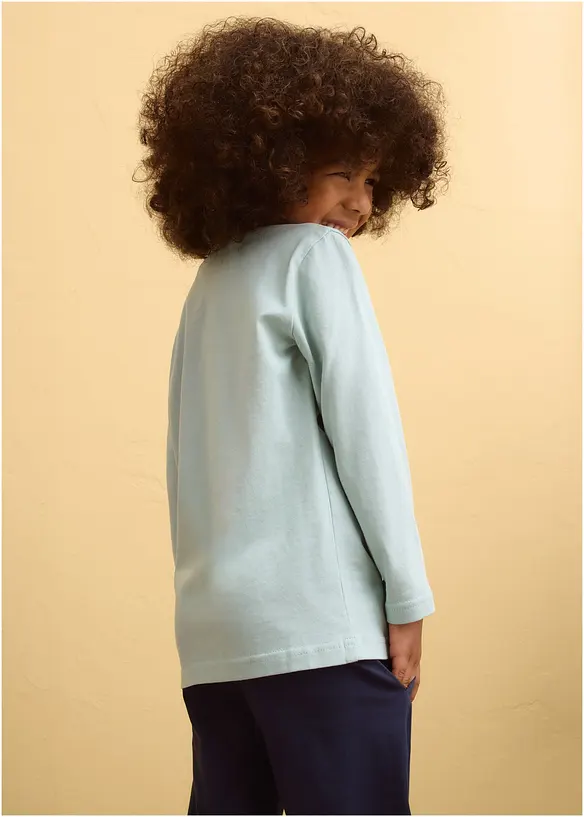 Lot de 2 T-shirts manches longues 100% coton, bonprix