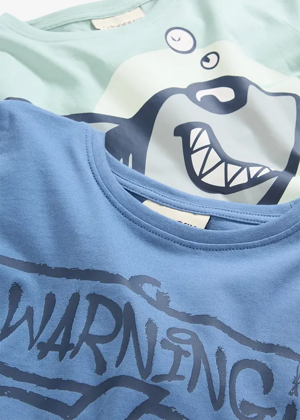 Lot de 2 T-shirts manches longues 100% coton, bonprix