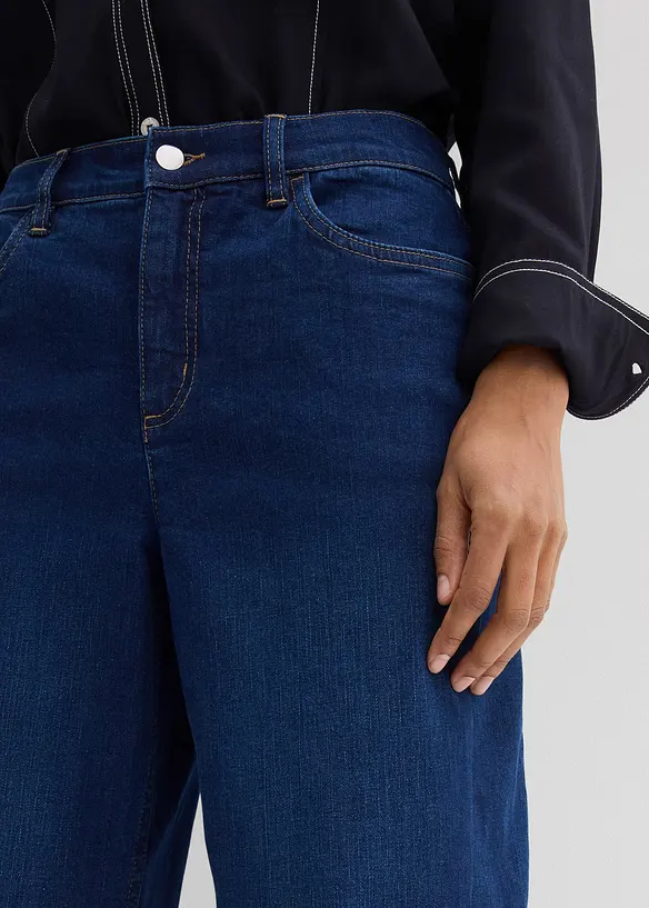 Jean barrel taille mi-haute, bonprix