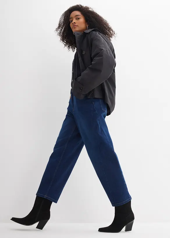 Jean barrel taille mi-haute, bonprix