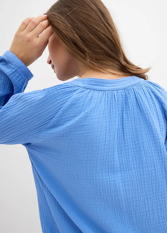 Blouse T-shirt en gaze de coton, bonprix