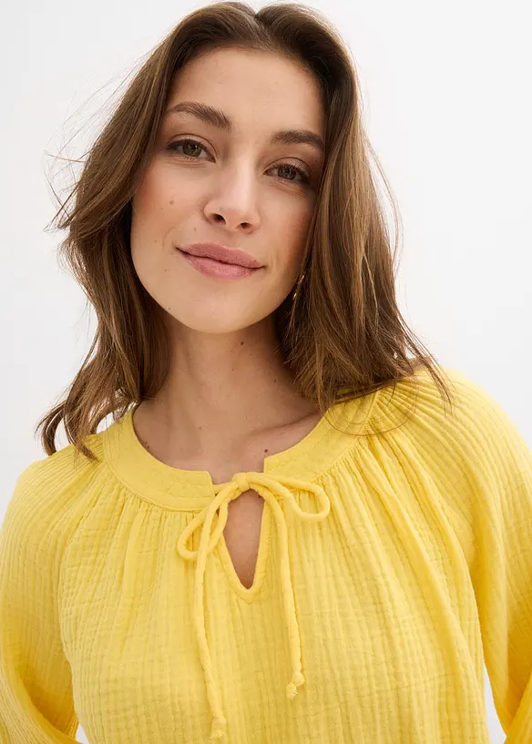 Blouse T-shirt en gaze de coton, bonprix