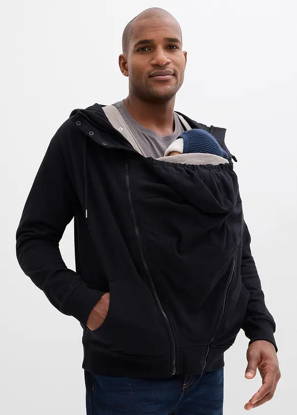 Sweat zipp&eacute; homme en coton avec empi&egrave;cement de portage, bonprix