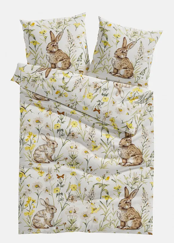 Parure de lit en coton m&eacute;lang&eacute;, bonprix