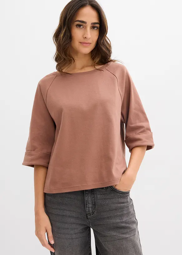 T-shirt &agrave; manches raglan en coton &eacute;pais, bonprix