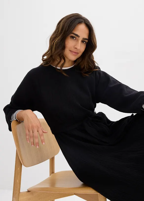 Robe midi en coton doux, bonprix