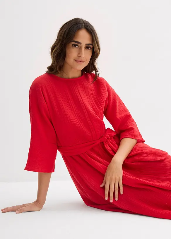 Robe midi en coton doux, bonprix