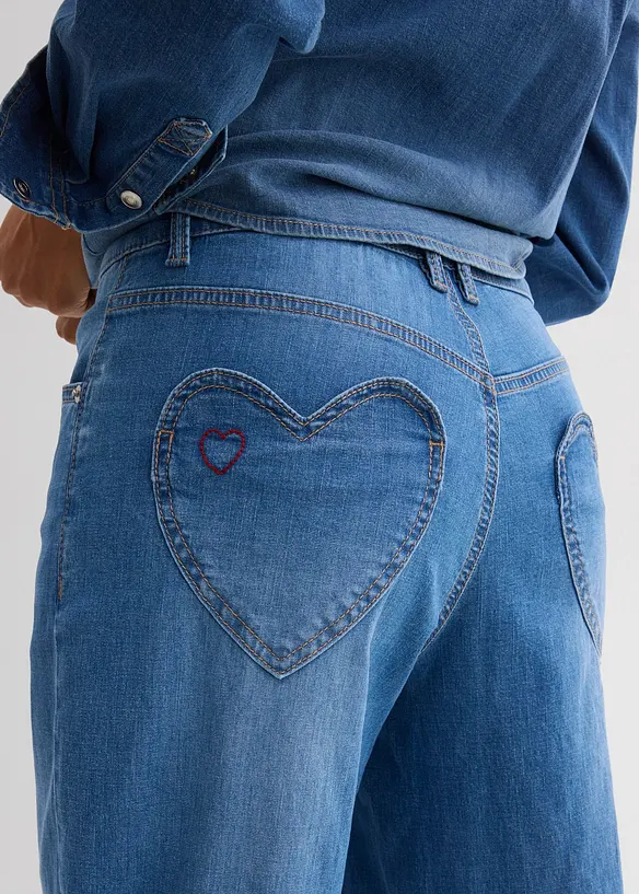 Jean barrel taille haute, bonprix