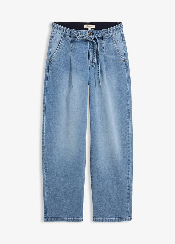 Jean barrel taille mi-haute, bonprix