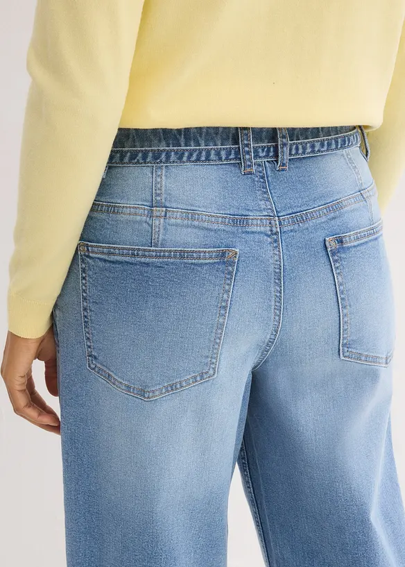 Jean barrel taille mi-haute, bonprix