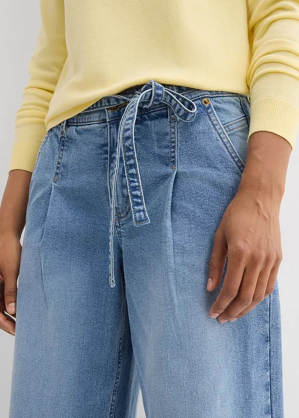 Jean barrel taille mi-haute, bonprix